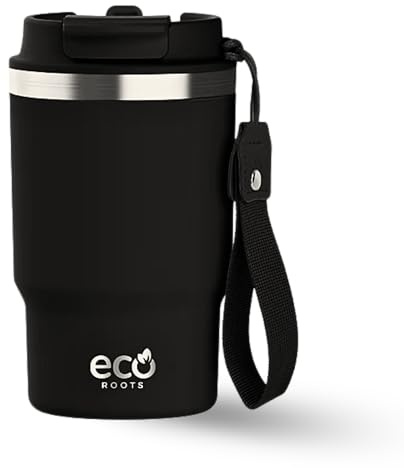 ecoroots PERSONALIZADO HORÓSCOPOS - Vaso Térmico con Grabado | Termo de Café Antigoteo con tu Nombre GRATIS | Tapa 3 en 1 con Pajita | Acero Inoxidable Sin BPA | Frío y Calor (470, Thunder Outdoor)