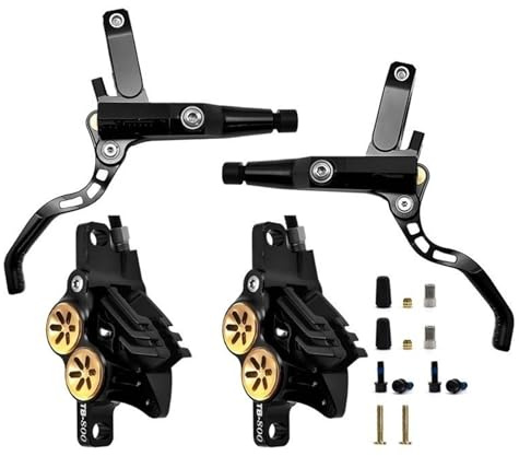 Bakre rullbromssats MTB 4 kolv hydraulisk skivbroms 900 mm 1700 mm 4 kolv harts bromsbelägg AM DH Road Ultralätt skivbroms(Black LR split-type)