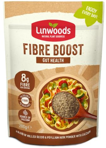 Linwoods Fibre Boost Gut Health Seed Blend with Chia Seeda, Flaxseed, Hemp Seeds & Psyllium Husk Powder - Source of Calcium, Plant-Based Fibre Mix 200g