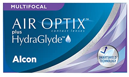Air Optix plus HydraGlyde Multifocal Monatslinsen weich | 3 Stück | BC 8.6 mm | DIA 14.2 mm | ADD MED | -03.50 Dioptrien