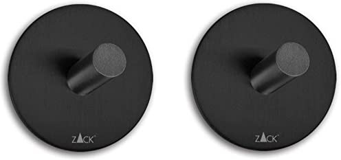ZACK Edelstahl 2er-Set Handtuchhaken DUPLO Wandhaken Haken schwarz 40354