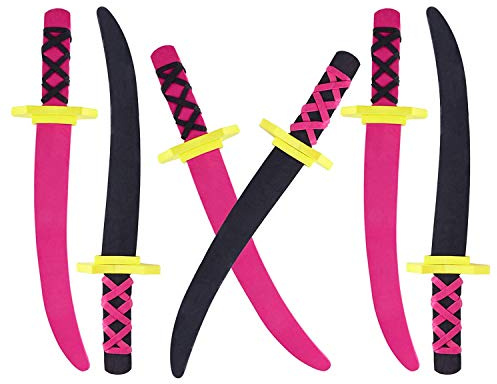Super Z Outlet Lightweight Safe Soft Foam Toy Swords Ninja Pirate Style with Handle for Party Favors, Children Games & Activities (6 Pack)