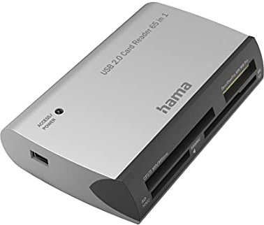 Hama SD Kartenlesegerät USB 2.0 „All in One“ 5 Slots (480 Mbps USB Kartenleser für SD, SDHC, SDXC, microSD, microSDHC, microSDXC, MMC, MS, CF, xD Speicherkarten, 5in1 Card Reader für Windows und Mac)