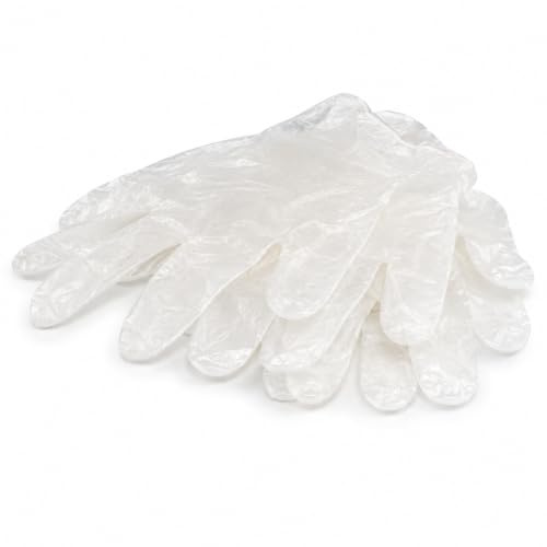 ACCURATE Vinyl clear Disposable Extra Strong Gloves Latex, Powder Free, Use For Food, Safety, Cleaning, etc Pk of 100 (SMALL)