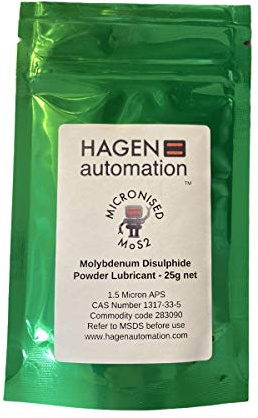25g Micronised MoS2 foil pack - Molybdenum Disulphide dry lubricant for splines and metal on metal - Cycle chain wax and bearing grease additive engine oil additive.