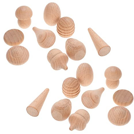 EXCEART Mini Holzpuppe Zeichnen Holzfigur 18Pcs Kreative P?dagogisches Waren Malerei Holz Handwerk DIY Holz Skulptur Holzfiguren Basteln