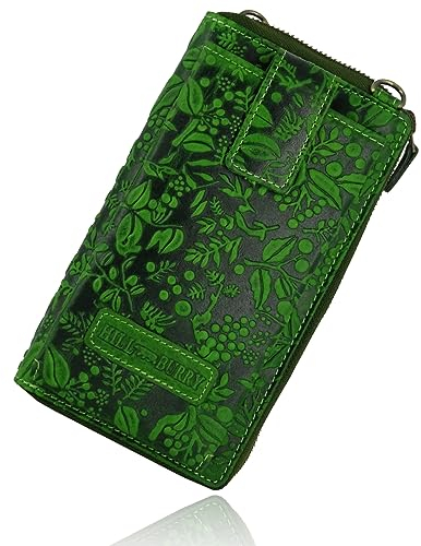 Hill Burry XXL Grosse Geldbörse Portemonnaie Portmonee mit Handyfach Handytasche Leder Frauen Damen Langbörse mit RFID Schutz Geldbeutel Geldtasche Frauen (Hill Burry, grün)