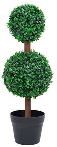 vidaXL Pianta di Bosso Artificiale a Sfera con Vaso Verde 60 cm