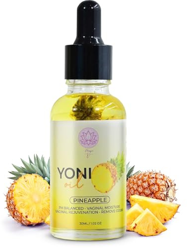 Magic V Yoni Oil for Women – Organic Feminine Care Vaginal Moisturizer, pH Balance & Odor Control, Soothes Ingrown Hair & Razor Bumps – Pineapple Scent