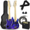 3rd Avenue Pacchetto beginner con chitarra elettrica junior di dimensioni 1/4 3rd Avenue, amplificatore portatile da 5 W, cavo di connessione, custodia, plettri e tracolla – Galassia Viola
