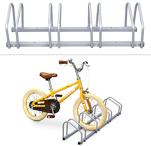 Joparri Supporto per biciclette, per 4 biciclette, portabici da terra, portabici a sospensione, portabici in metallo, portabici da terra, portabici multiplo da esterno per mountain bike