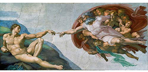 Ölgemälde handgefertigt €50-€2000 von Hochschullehrern, Michelangelos Schöpfung Adams, christliche italienische Renaissance, Hand Gottes, Wandkunst auf Leinwand, handgemalte berühmte Gemälde -2