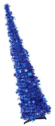 PRETYZOOM Faltbarer Weihnachtsbaum Aus Pet-Kunststoff Teleskopierbar Für Weihnachtsdeko Und Heimdekoration Blau