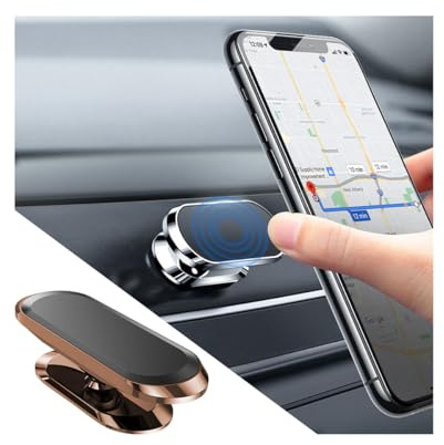 JNNJ 360 ° Universal Soporte Móvil Coche Salpicadero, Auto Soportes Magnéticos para TeléFono Móvil de Alta Intensidad, 360° Rotación de Ventilación, Carro Universal para Todos los Teléfonos(Oro)