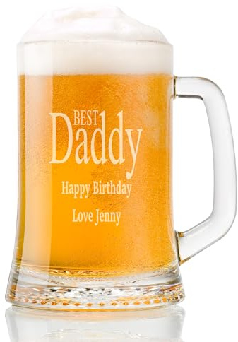 ukgiftstoreonline Personalised Engraved Daddy Beer Glass Tankard One Pint Gift