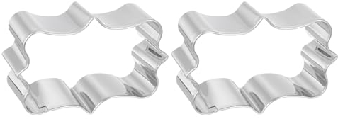 QUARKZMAN 2pz 1 x 2.9 x 1.8 TagliaBiscotto per Cottura Acciaio Inox Argento Tono Medio Rettangolare Cornice 2