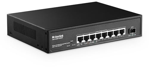 MokerLink 8 Port 2.5 Gigabit PoE Web Managed Switch with 10G SFP, 8 Port PoE IEEE802.3af/at, 120W, Managed Fanless Wall Mountable Network Switch