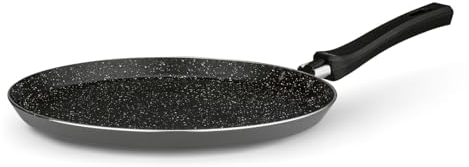 TADAR Amarantia28 - Padella per pancake a induzione, 28 cm, antiaderente, grande padella rivestita in marmo grigio