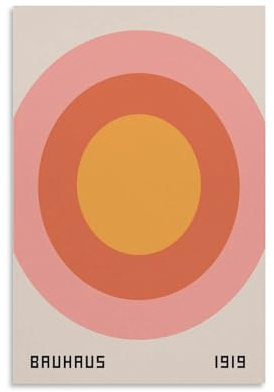 Bauhaus-Ausstellungsposter, geometrische Kreise, Kunstdruck auf Leinwand, Poster, Wandfarbe, Kunstposter, Dekoration, moderne Wohnkunstwerke, 30 x 45 cm
