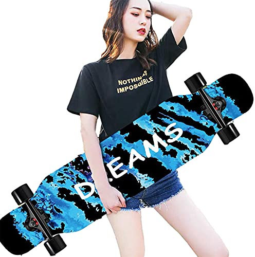 Longboard Anfänger Skateboard 42, Komplettes Skateboard 8-lagig AHORN CONCAVE CRUISER, für Jungen Jugendliche ERWACHSENE-14_42 Zoll