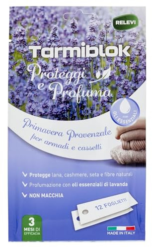 Antitarmico e Antiacaro Profumato Trappola per Tarme Alimentare (12 Foglietti Proteggi e Profuma Primavera Provenzale)