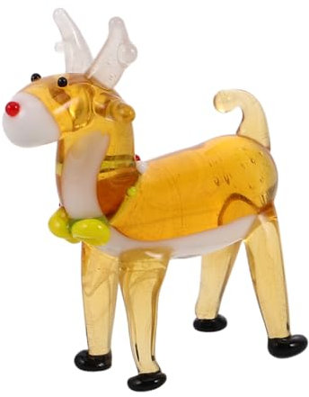 VICASKY Glas Rentier Figurine Weihnachtsdeko Elk Dekoration Tischfiguren Heimdekoration Kompakt Elegantes Design Für Weihnachtsanhänger Geschenkideen Hirschmotiv Wohnzimmer Schreibtisch