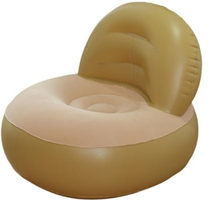 Baoblaze Aufblasbares Sofa mit Rückenlehne, multifunktional, tragbar, weich, verdickt, Lazy Sofa, Luftcouch für Outdoor, Zuhause, Wohnzimmer, Reisen, Beige