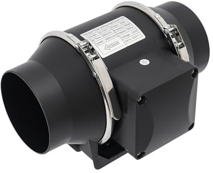 SHZICMY Ventilador de tubo, 100 mm, 220 m³/h, motor silencioso, extractor de humo con enchufe europeo, extractor de humo, filtro de carbón