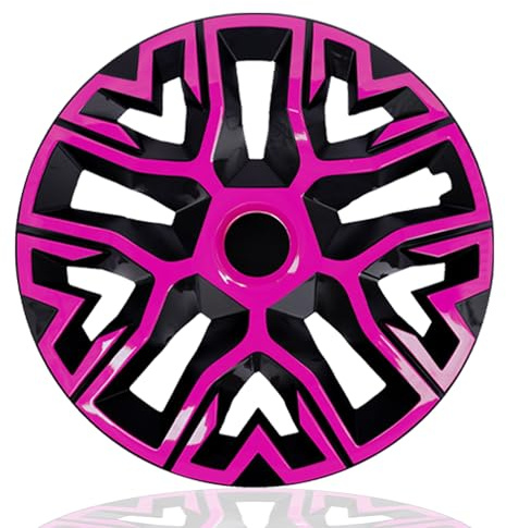 NRM The Best Bicolor Pink/Black Radkappen 15 Zoll für Stahlfelgen | 15“ Radzierblenden 4er Set Pink/Schwarz