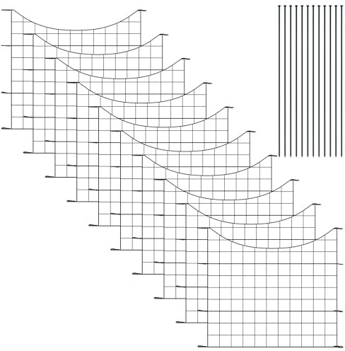 FIVMEN Clôture d'étang en métal - 10 éléments de clôture avec 12 barres de fixation - Clôture de jardin pour clôture décorative pour chien - Type B
