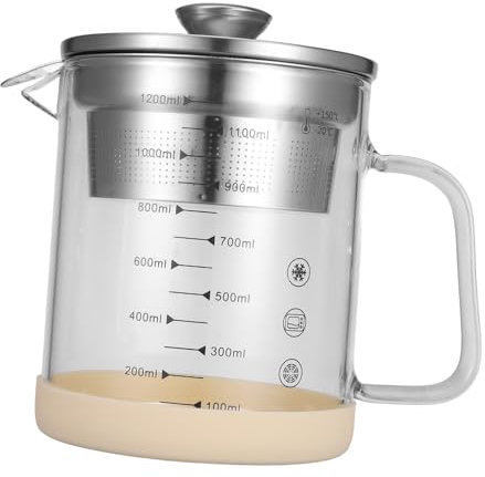 OFFSCH Separatore Grasso con Base Filtratore Olio e Strainer Multifunzionale per Cucina Contenitore per Grassi con Facile Usare