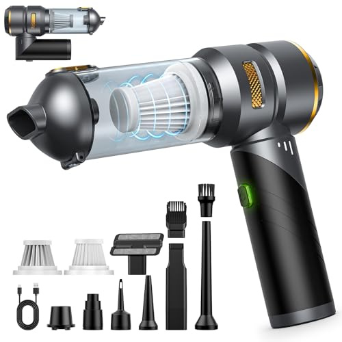 Handheld Vacuum Cleaner, 25000Pa Foldable Car Vacuum Cleaner Cordless, Powerful Rechargeable Portable Mini Car Hoover for Home Car Office Pet Hair Carpet