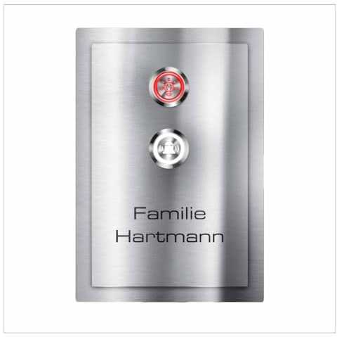 Metzler® Türklingel mit LED-Klingeltaster und Lichttaster aus Edelstahl V2A in RAL7016 anthrazit, personalisierbar, witterungsbeständig, IP67, inkl. Befestigungsoptionen Modell Alvin
