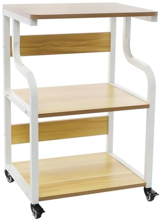 Dokiiovo Soporte para impresora de 3 pisos con ruedas, carro de impresora de metal, mesa de impresión móvil con 3 niveles, capacidad de carga de 80 kg, para casa, oficina, estudio, 50 x 40 x 74,5 cm