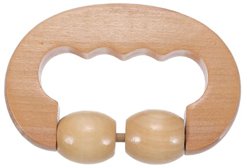 Anneome Rückenmassagerolle aus Holz mit Doppelrollen Ganzkörper Massagegerät für Rücken Beine und Nacken Leichtes Muskelmassagegerät Zur Entspannung und Regeneration