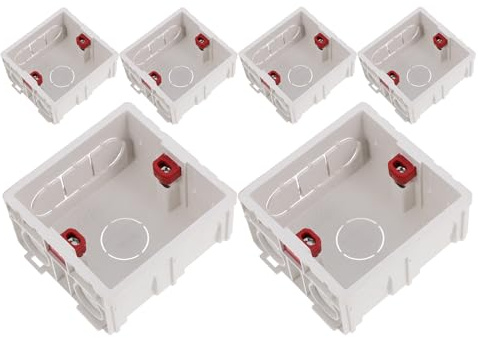 Ipetboom Lot de 6 Boîtes de Dérivation Murales en PVC Renforcé Type 86 45 MM de Profondeur Boîte de Prise Blanche Polyvalente pour Câblage Électrique Intérieur et Extérieur