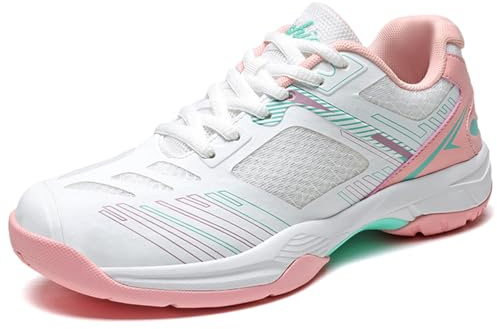 Hiuzylqx Zapatos De BáDminton para Mujer, Ligeras Y Transpirables Zapatillas De Tenis Antideslizantes para Pistas Interiores Y Exteriores,B,38 EU
