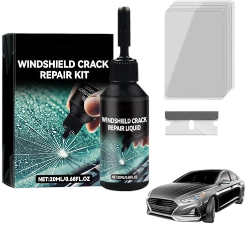 Kit Reparation Pare Brise, Liquide De Colle De Réparation De Vitres De Voiture, Kit de Réparation de Fissures de Pare-Bris, Windscreen Glue pour Verre Fissures, Toile D'araignée, étoile, Entaille