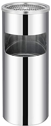 Lumanois Papelera con cenicero de Acero Inoxidable 30 L,Casa y jardín,Productos del hogar,Contenedores de residuos,Cubos de la Basura y papeleras,3.38kg-51087