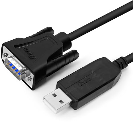 DTECH USB to Male RS232 Cable 8m with LED Indicator Light | Compatible with Windows 11/10/8/7, Linux, Mac OS, Plug for Printer, CNC, Industrial Equipmen