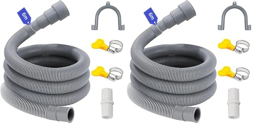 Ablaufschlauch Waschmaschine 0.5/1/1.5/2/2.5/3/4/5/6/7M, Passend für 4 Schnittstellengrößen, Waschmaschine Schlauch Abwasserschlauch Verlängerung Wasserleitung Sinken (6 M) (Packung mit 2)