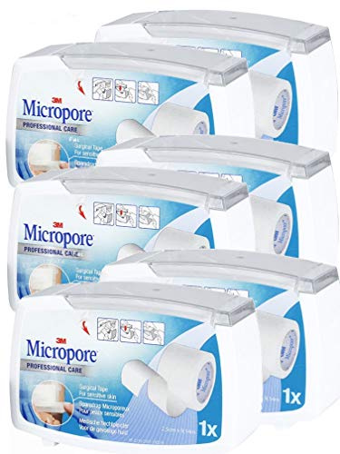 Sparadrap Micropore Devidoir Ferme 2,50cmx 9,14 m BLANC - Lot de 6 Boites