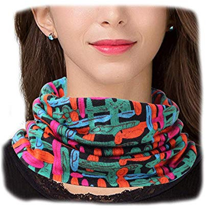 UK_Stone Damen 100% Wolle Loop Schal Bunte Schlauchschal Winter Fake Kragen Halstuch, 1#