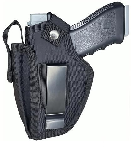 Gexgune Taktischer Pistolenhalfter Verborgener Trageholster IWB OWB Holster mit Magazinschlitz und Auswechselbarem Metallclip für Rechts- und Linkshand-Draw