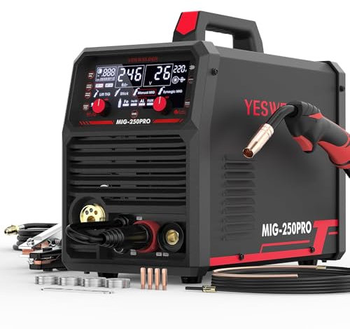 YESWELDER MIG-250 PRO Aluminum MIG Welder, 250Amp 220V, Gas MIG Gasless Flux Core Welding Machine MIG/Lift TIG/Stick 4 in 1 Welder, Spool Gun Compatible
