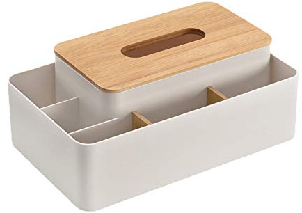 tooloflife Taschentuchbox Halter Kunststoff Spender Rechteckig mit Aufbewahrung für Taschentücher Servietten Küche Esszimmer Badezimmer Tisch