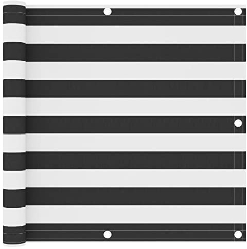 vidaXL Balkon Sichtschutz Bespannung Terrasse Windschutz Sonnenschutz Balkonbespannung Balkonverkleidung Anthrazit Weiß 90x600cm Oxford-Gewebe