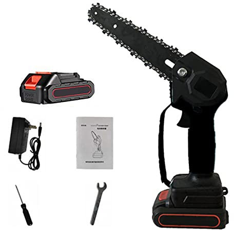YZJJ Mini Motosega Elettrica Portatile Ricaricabile per Agricoltura, Piccola Motosega Portatile, Mini Motosega A Batteria, Potatura del Giardino