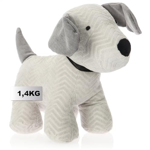 COM-FOUR® Türstopper - schwerer Türhalter - süßes Hundedesign - funktionelles Wohnaccessoire - Stopper für Fenster und Türen, optimal bei Durchzug (Hund Emma)