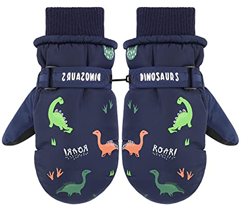 QKURT Kids Ski Gloves, Winter Windproof Snow Mittens Thermal Insulation Mitts Girls Boys Cold Weather Mittens for 2~15 Years Old Kids Sledding Snowboard Skating Cycling Running and Outdoor Activities